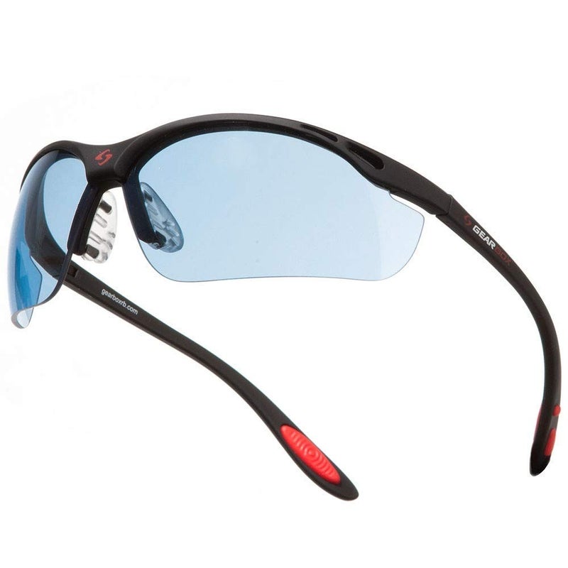 Gearbox Vision Eye Protection with Hard Case, Black Frame/Blue Lens